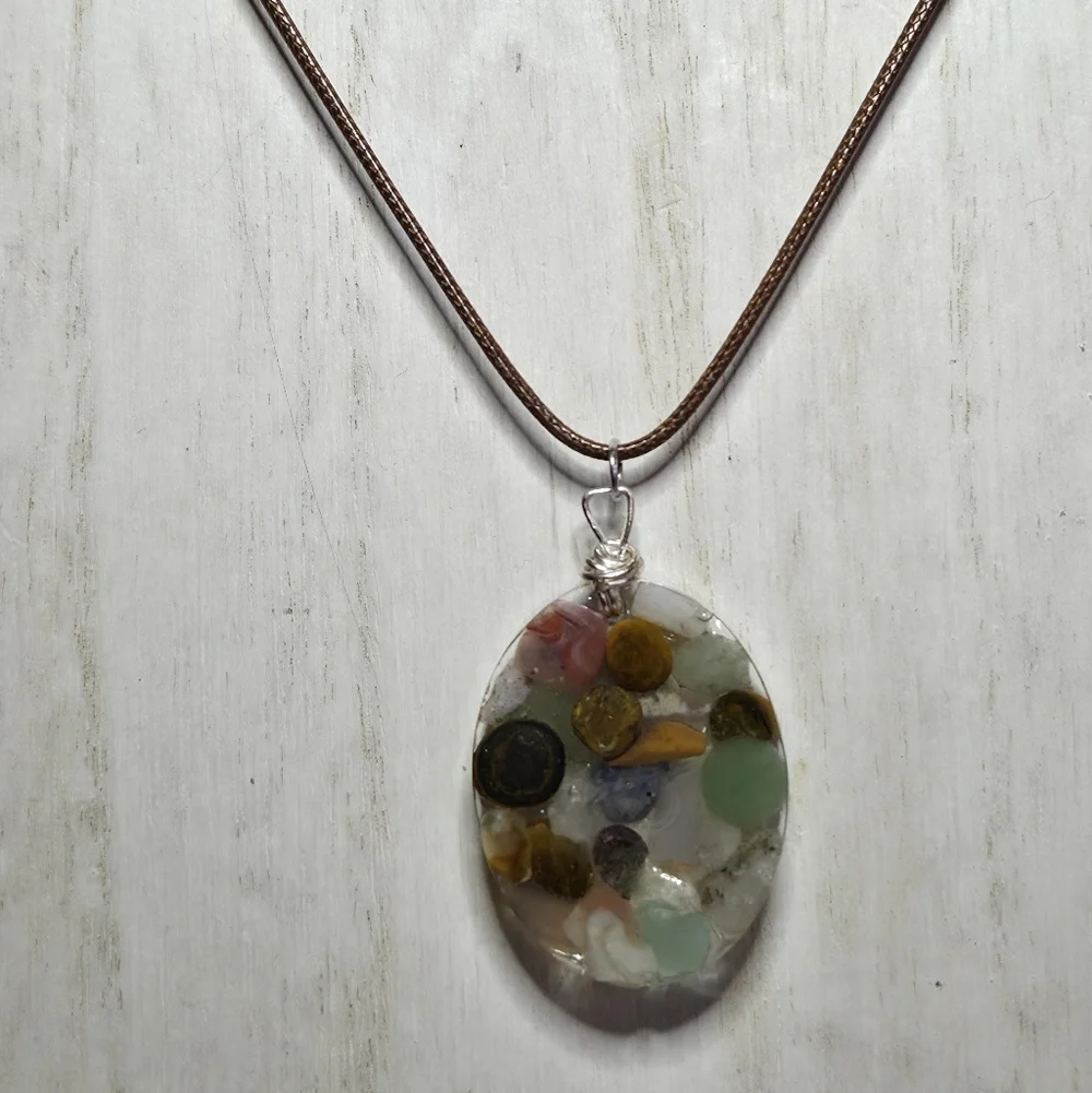 Handmade Multi Gemstone Pendant Necklace - Picture 2 of 6